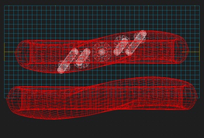 結婚指輪の3DCAD設計メンズとレディースの3Dイメージ