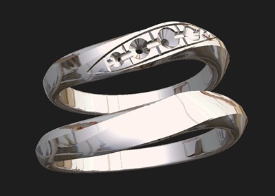 結婚指輪デザインの比較と調整を行う設計確認の様子2