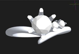 婚約指輪の完成イメージを示す3DCADレンダリング画像