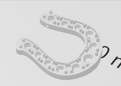 馬蹄ペンダントの3Dデザイン確認画面