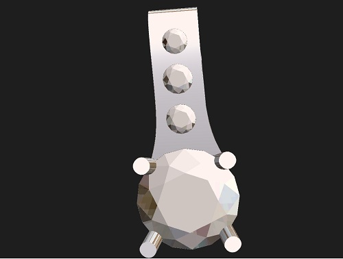 ダイヤモンドペンダント正面デザインのCAD画面