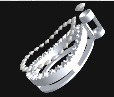 3D CADで設計されたドロップペンダントの画面