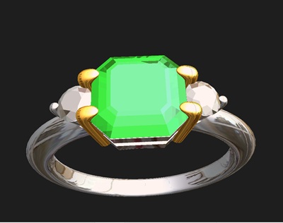 新しくデザインしたエメラルドリングの完成イメージ