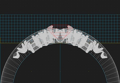3D CADのデザイン画面（サイド）エメラルド配置