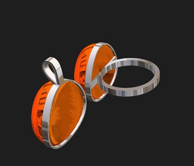 リングとペンダントを並べた3D完成イメージ画像