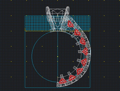3D CADソフトで作成中のリング