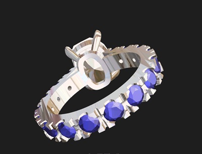 リング下側にもダイヤモンドを配置