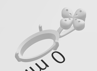 3Dデータを整えこれから3Dプリント…お花モチーフ付きペンダント原型