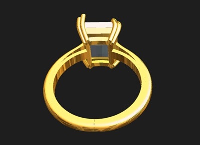 スクエアオパールリングの立体デザインイメージ