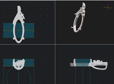 選ばれた中央デザインの多方向CAD画面