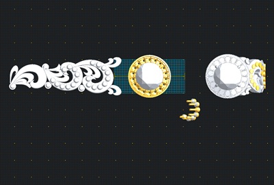 お預かりした既存のダイヤモンドリングと裸石、デザイン画