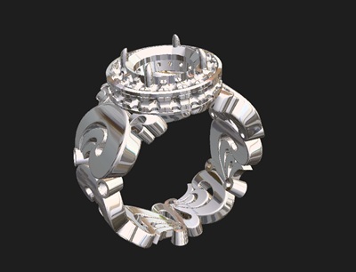 リング側面の3Dデザイン詳細