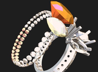 3D CADで作成された完成予想のリングCG