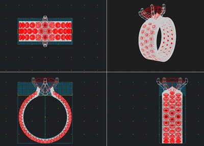 3D CAD画面で石座の高さやアームの厚みを確認している様子