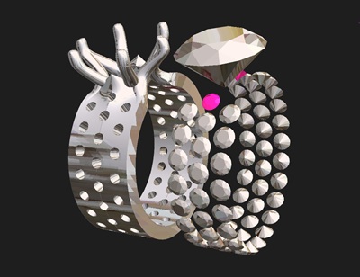 3D CAD画面でリングの構造を確認