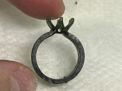 3Dプリントされたリング原型サイド