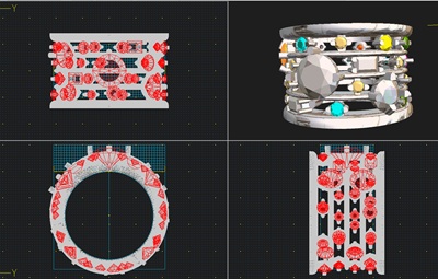 パソコン画面上の五線譜のようにダイヤを配置した3Dデザイン