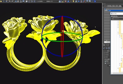 金属の質感と宝石の輝きを再現した、フォトリアルな完成予想CG画像。