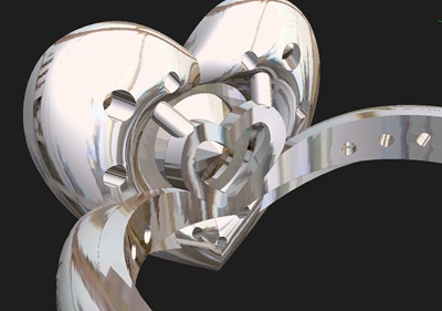 指輪の内側に施された小さなハート、シークレットハート