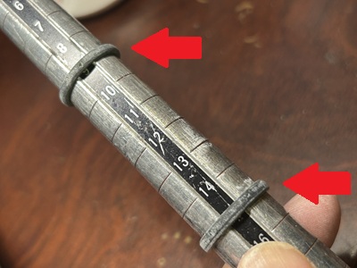 3Dプリントされたペアリングのサイズ。