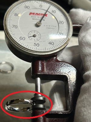 メンズ仕様の3㎜幅の指輪