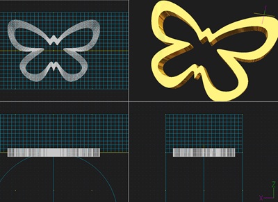 3D CADソフト上でリングの土台部分を設計している画面