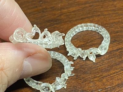 3Dプリンターで出力された、樹脂製リング原型