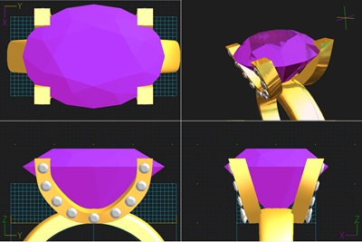 完成に近づいたリング全体の3Dモデル画像