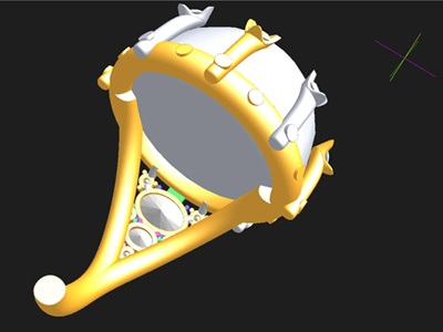 リングの厚みと内部構造を確認する3DCADの断面表示