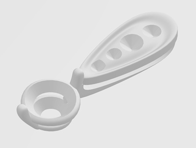3Dプリンターで出力するための白い樹脂型原型データ